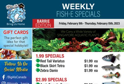 Big Al's (Barrie) Weekly Specials February 9 to 15