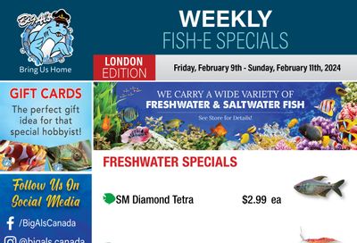 Big Al's (London) Weekend Specials February 9 to 11