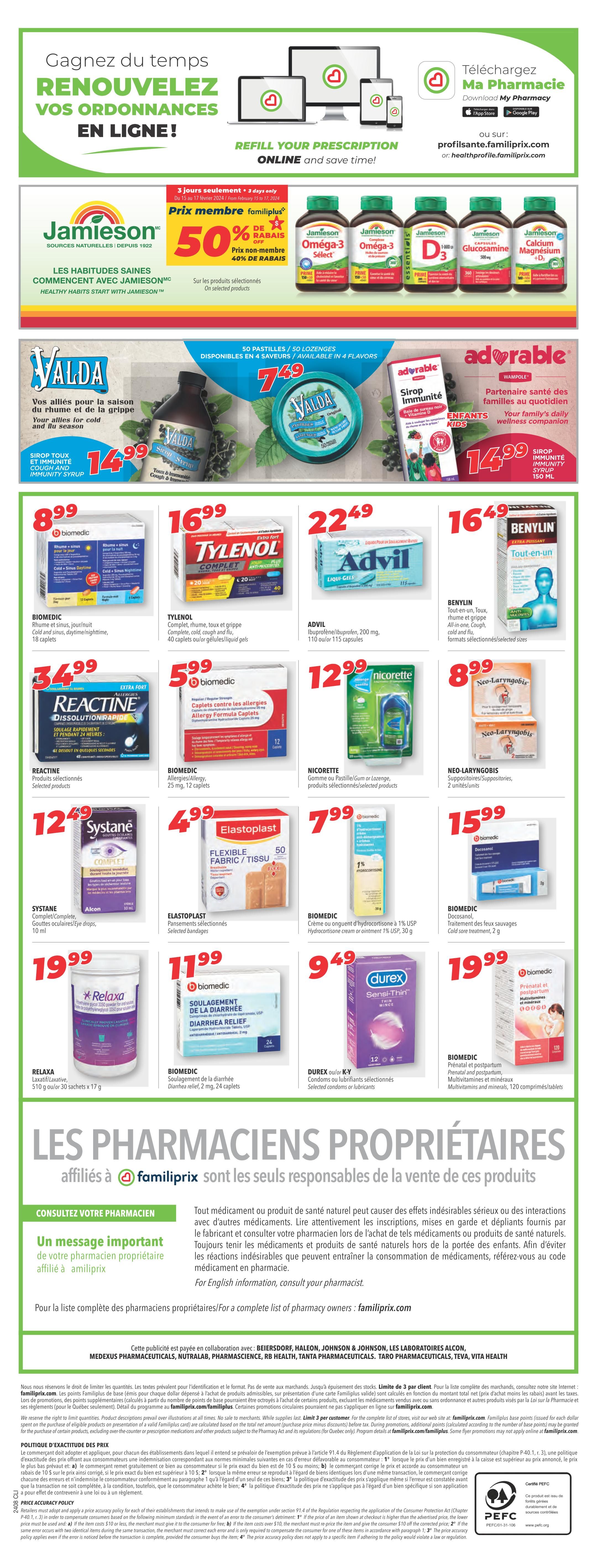 Familiprix Clinique Flyer February 15 to 21