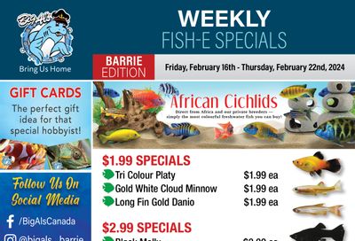 Big Al's (Barrie) Weekly Specials February 16 to 22