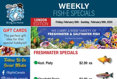 Big Al's (London) Weekend Specials February 16 to 18