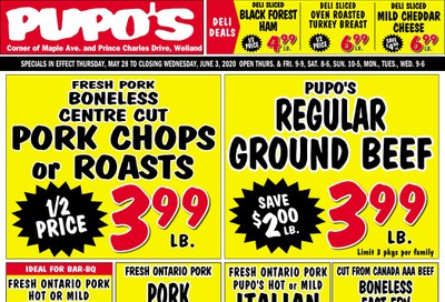 Pupo's Food Market Flyer May 28 to June 3