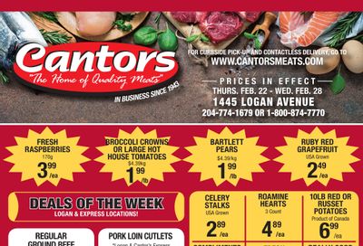 Cantor's Meats Flyer February 22 to 28