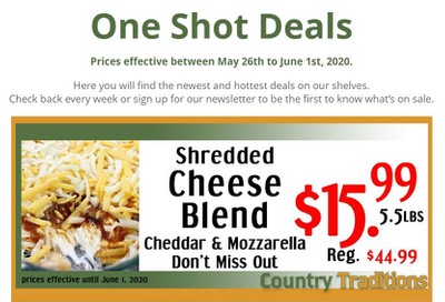 Country Traditions One-Shot Deals Flyer May 26 to June 1