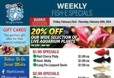 Big Al's (Barrie) Weekly Specials February 23 to 29