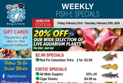 Big Al's (Hamilton) Weekly Specials February 23 to 29