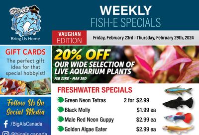 Big Al's (Vaughan) Weekly Specials February 23 to 29
