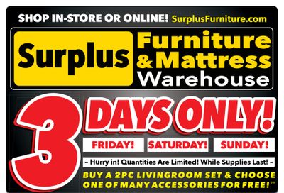 Surplus Furniture & Mattress Warehouse (Winnipeg, Brandon) Flyer February 26 to March 3