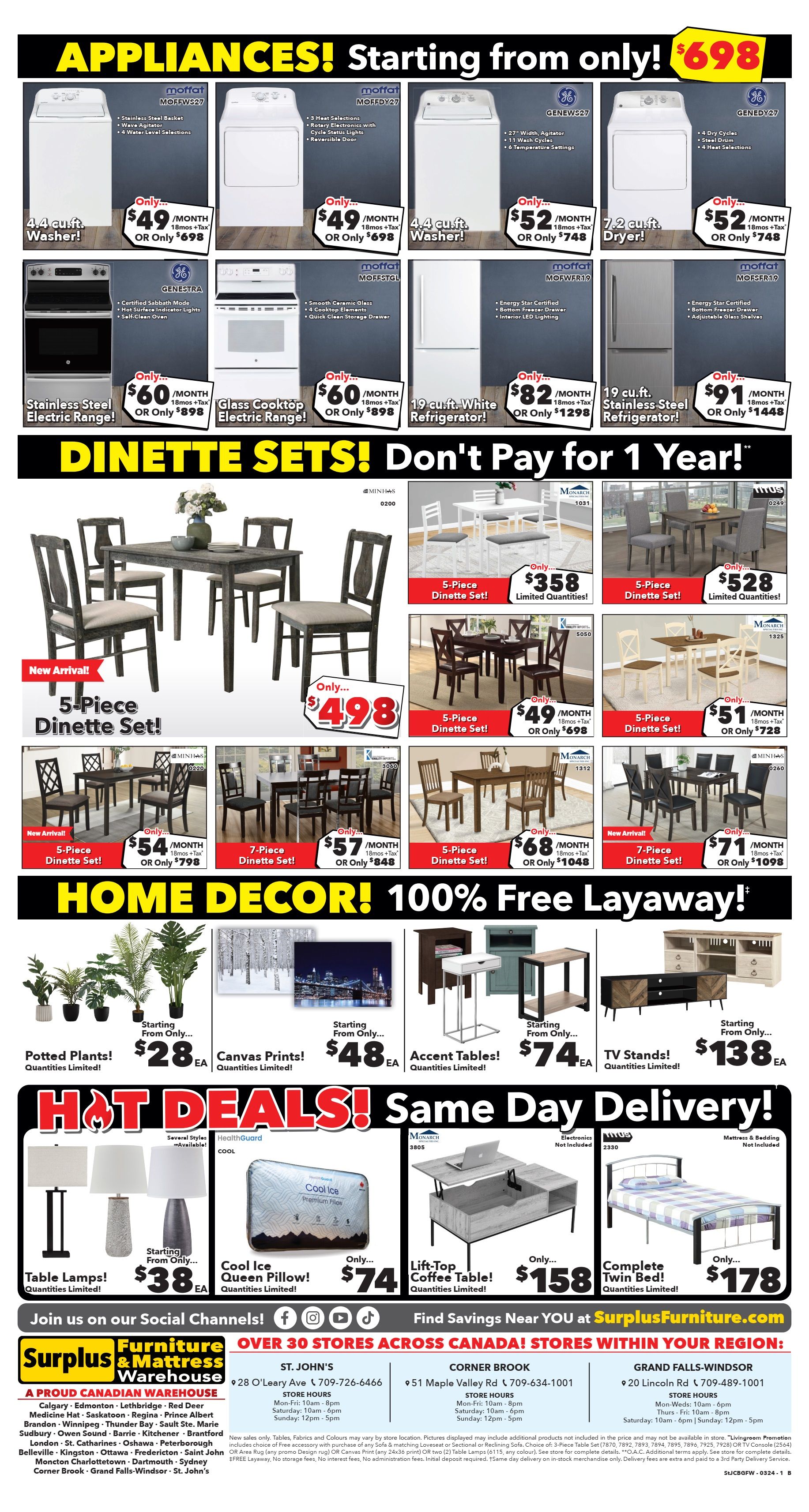 Surplus Furniture & Mattress Warehouse (St. John's, Corner Brook, Grand Falls Windsor) Flyer February 26 to March 3