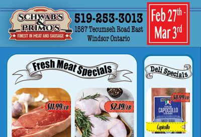 Schwab's & Primo's Flyer February 27 to March 3