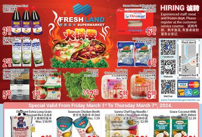 FreshLand Supermarket Flyer March 1 to 7