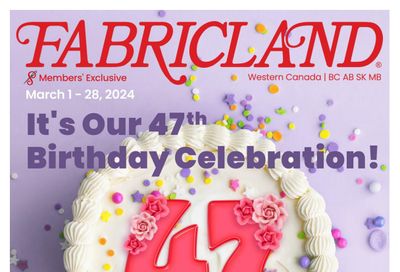Fabricland (West) Flyer March 1 to 28
