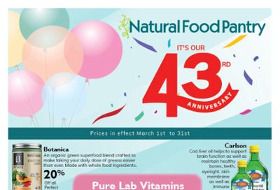 Natural Food Pantry Flyer March 1 to 31