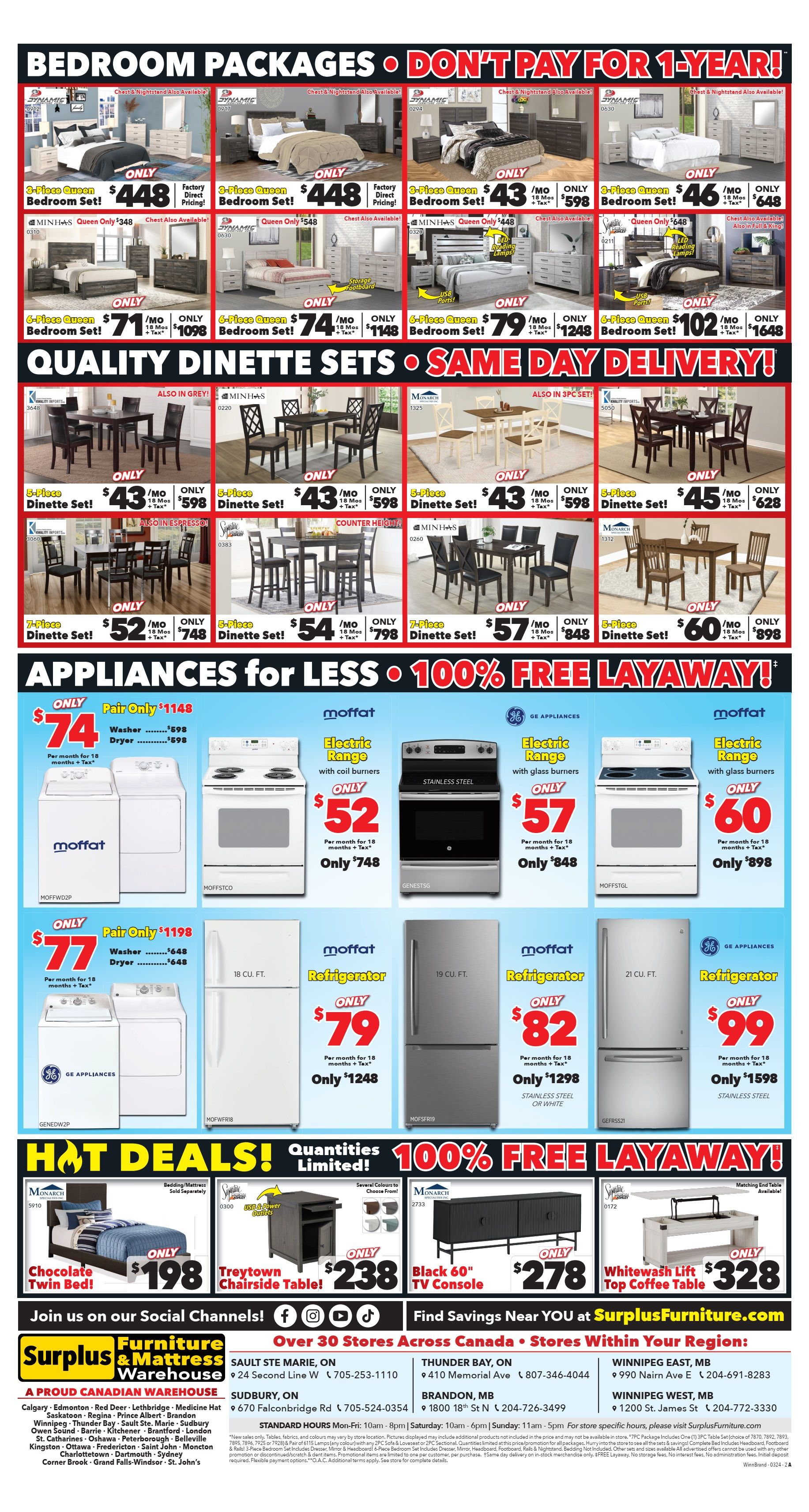 Surplus Furniture & Mattress Warehouse (Winnipeg, Brandon) Flyer March 4 to 17