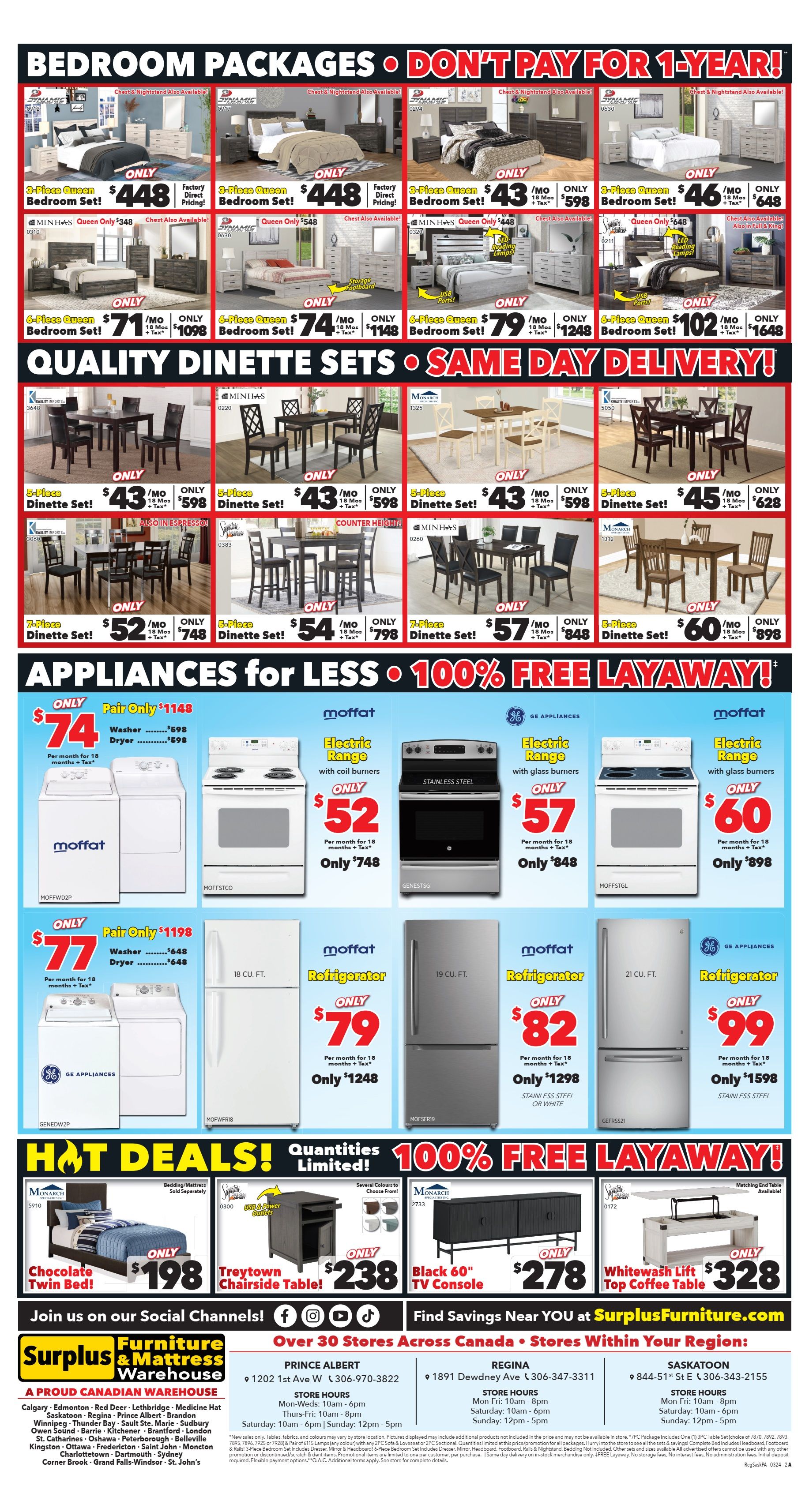 Surplus Furniture & Mattress Warehouse (Regina, Saskatoon, Prince Albert) Flyer March 4 to 17