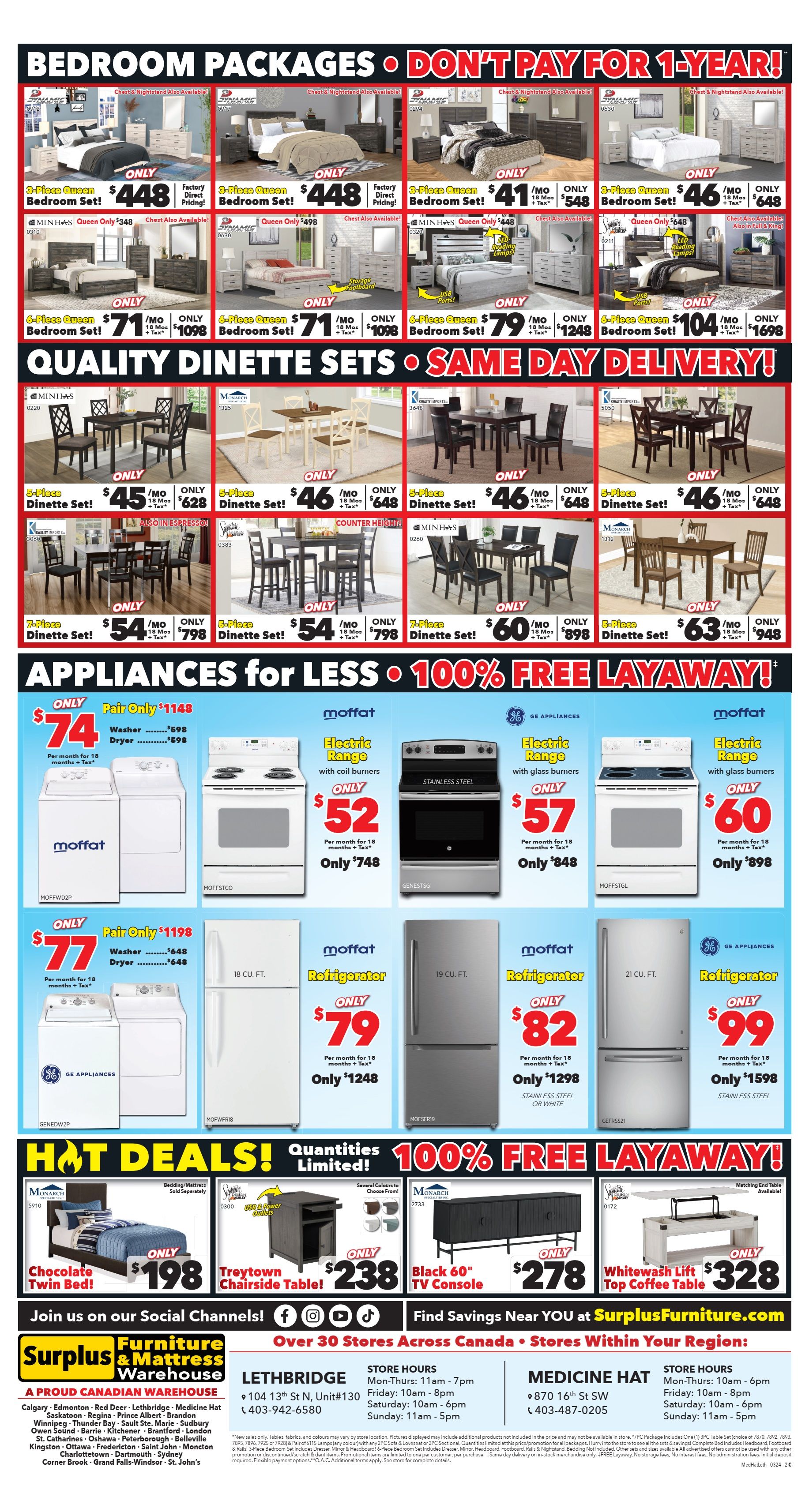 Surplus Furniture & Mattress Warehouse (Medicine Hat, Lethbridge) Flyer March 4 to 17
