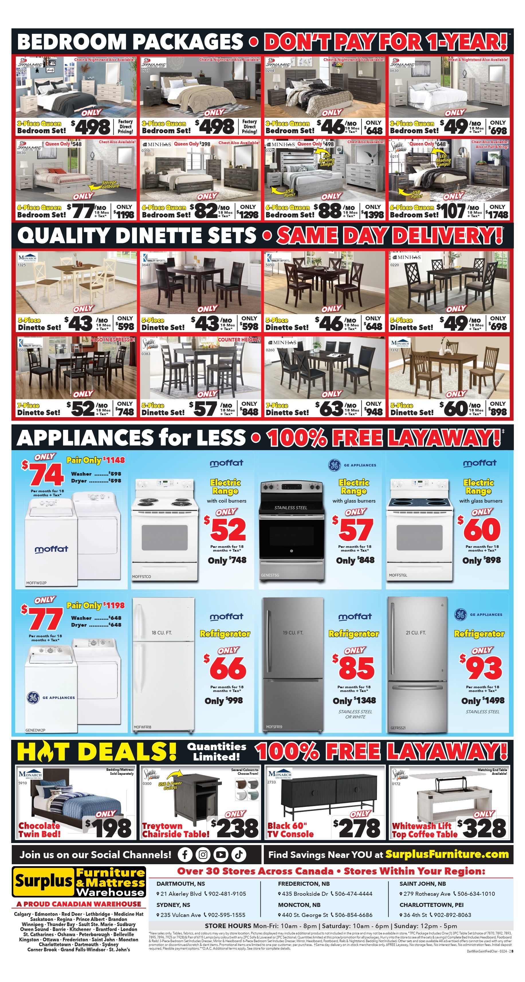 Surplus Furniture & Mattress Warehouse (Dartmouth, Charlottetown, Moncton, Saint John, Fredericton) Flyer March 4 to 17