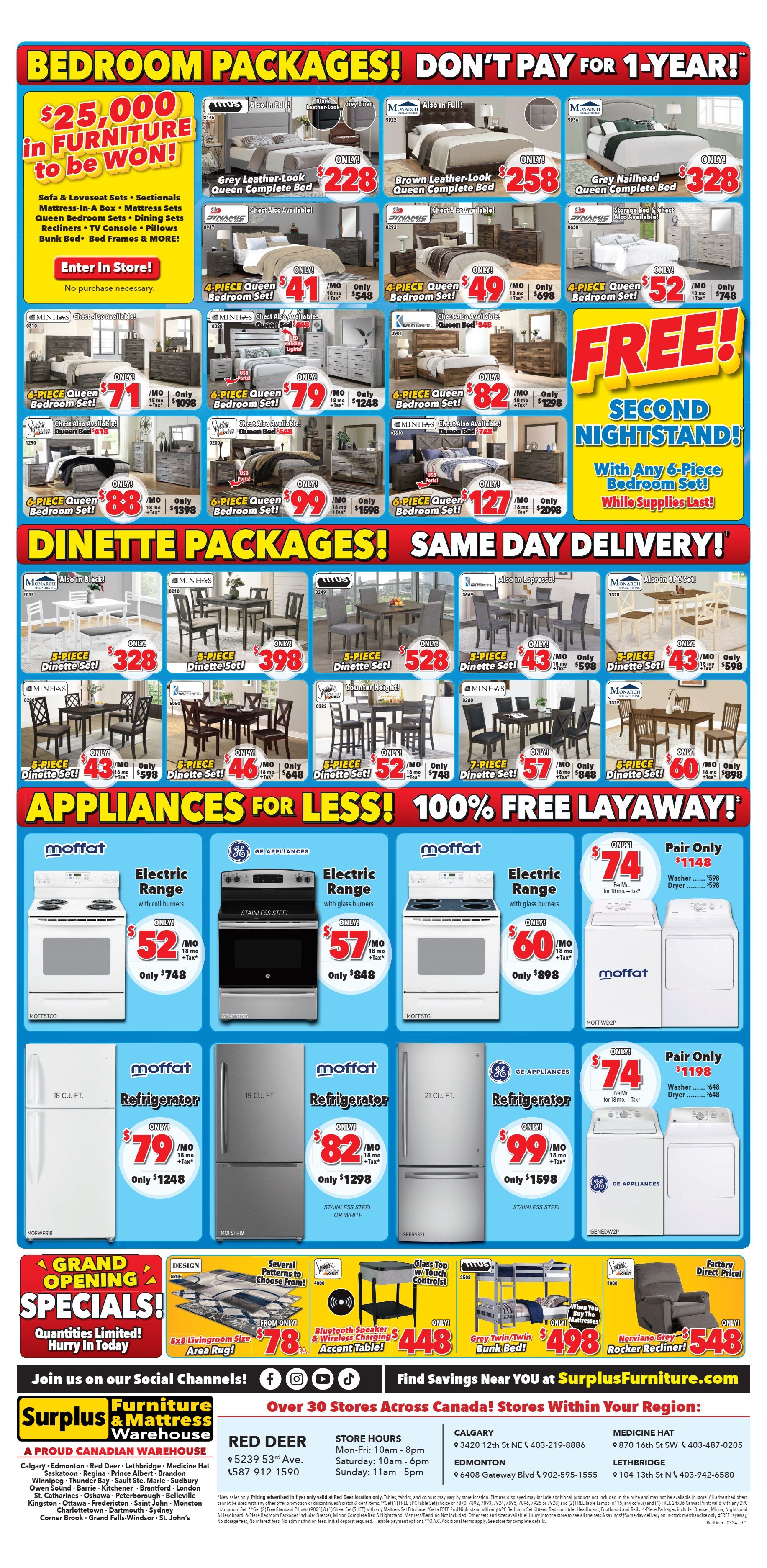 Surplus Furniture & Mattress Warehouse (Red Deer) Flyer March 4 to April 7