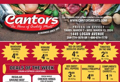 Cantor's Meats Flyer March 7 to 13