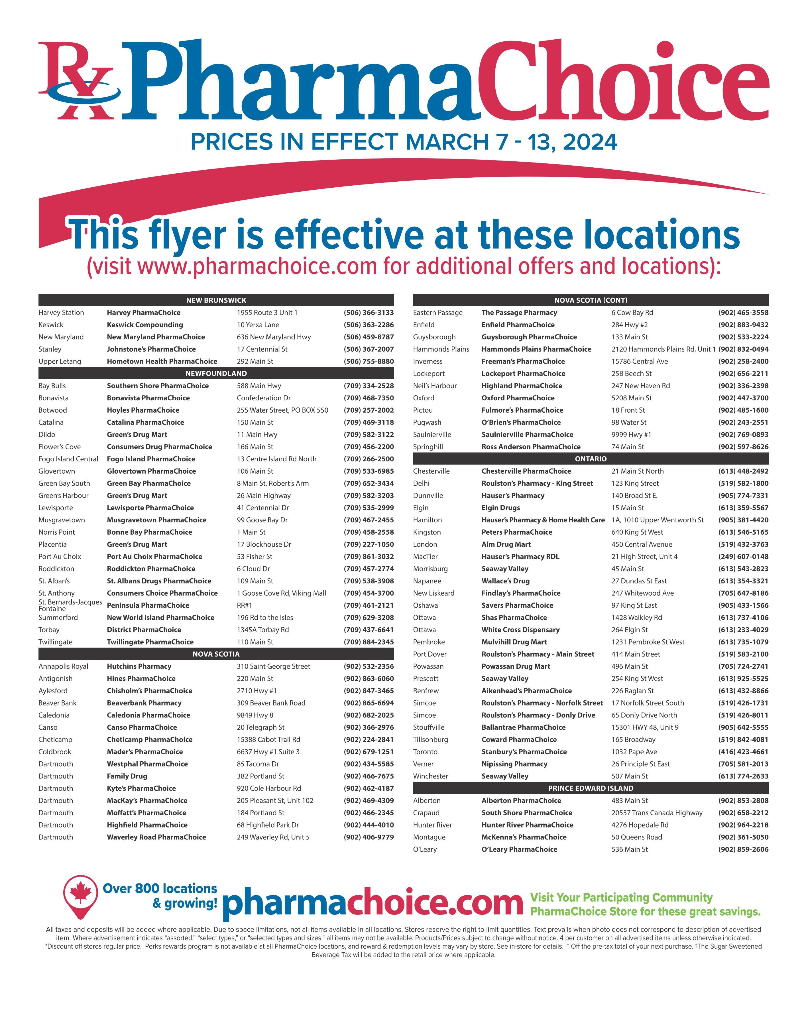 PharmaChoice (ON & Atlantic) Flyer March 7 to 13