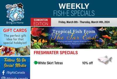 Big Al's (Edmonton) Weekly Specials March 8 to 14