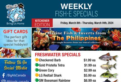 Big Al's (Kitchener) Weekly Specials March 8 to 14