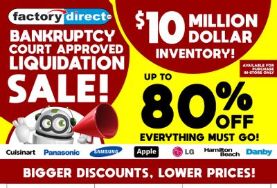 Factory Direct Liquidation Sale Flyer March 8 to 12