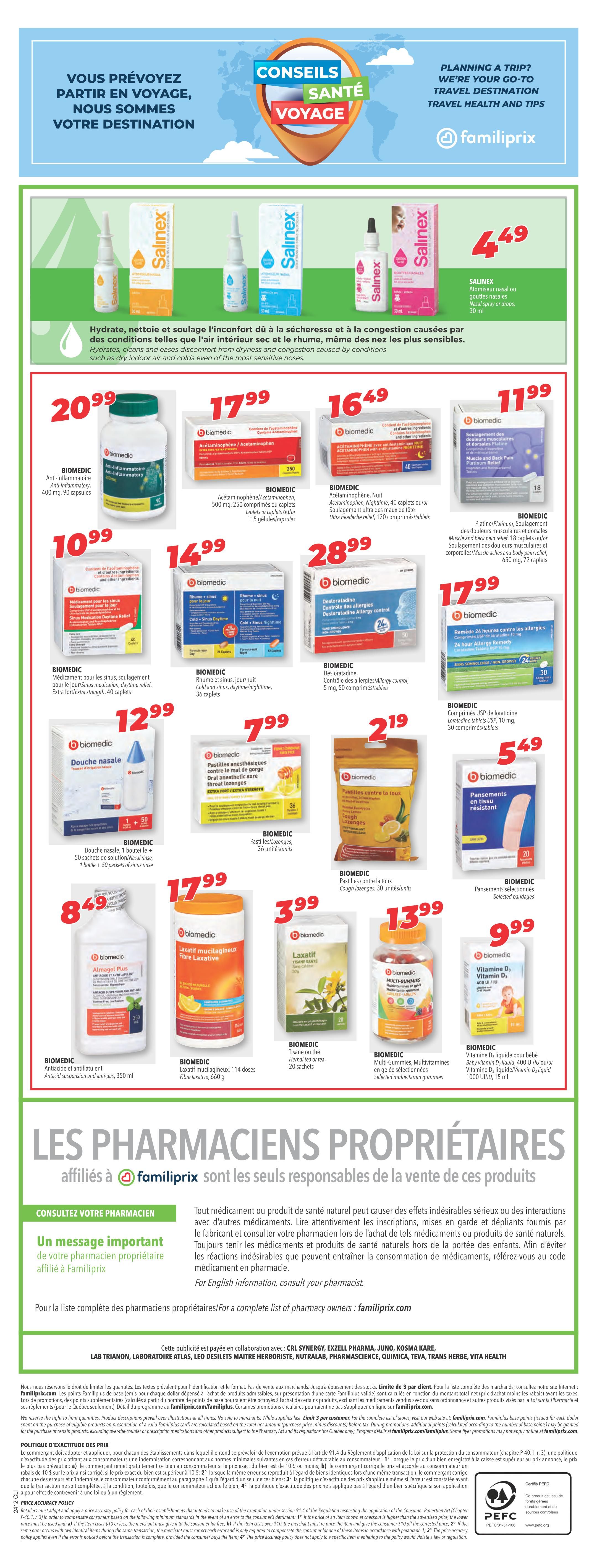 Familiprix Clinique Flyer March 14 to 20