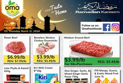 Oma Fresh Foods Flyer March 15 to 21
