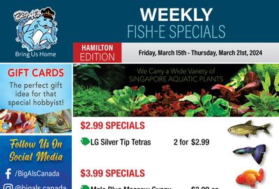 Big Al's (Hamilton) Weekly Specials March 15 to 21