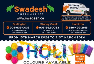 Swadesh Supermarket Flyer March 15 to 21