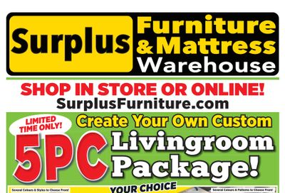 Surplus Furniture & Mattress Warehouse (Winnipeg, Brandon) Flyer March 18 to 31