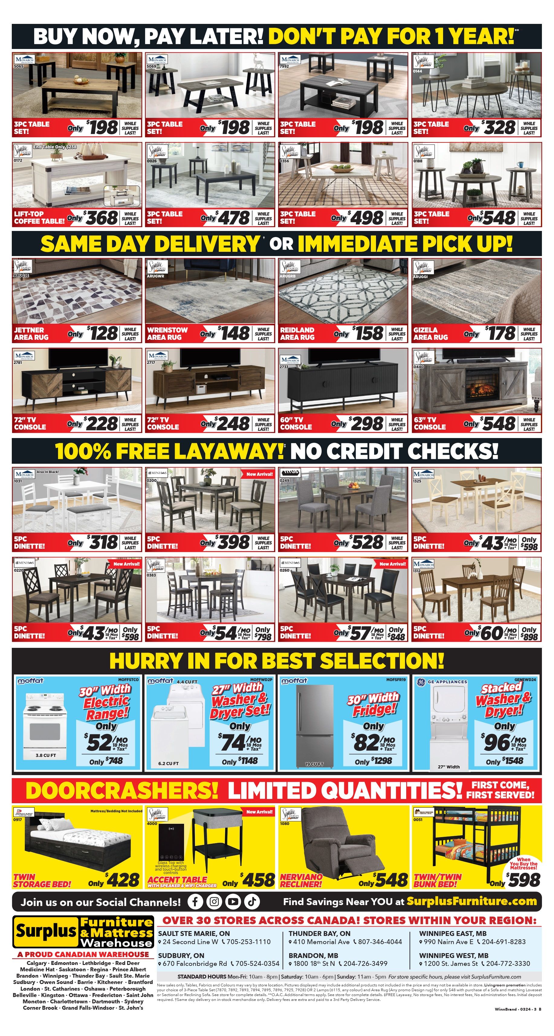 Surplus Furniture & Mattress Warehouse (Winnipeg, Brandon) Flyer March 18 to 31