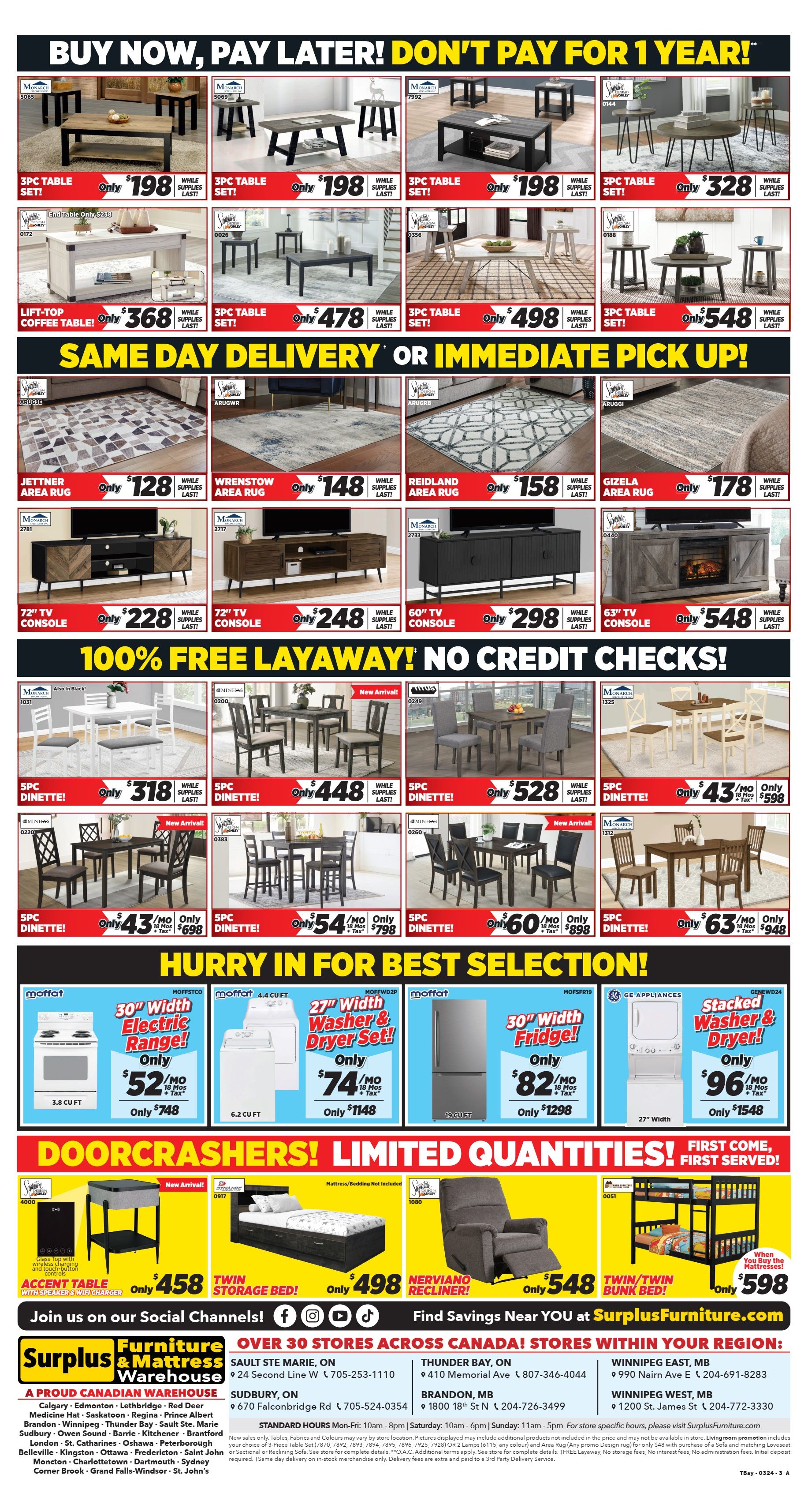 Surplus Furniture & Mattress Warehouse (Thunder Bay) Flyer March 18 to 31
