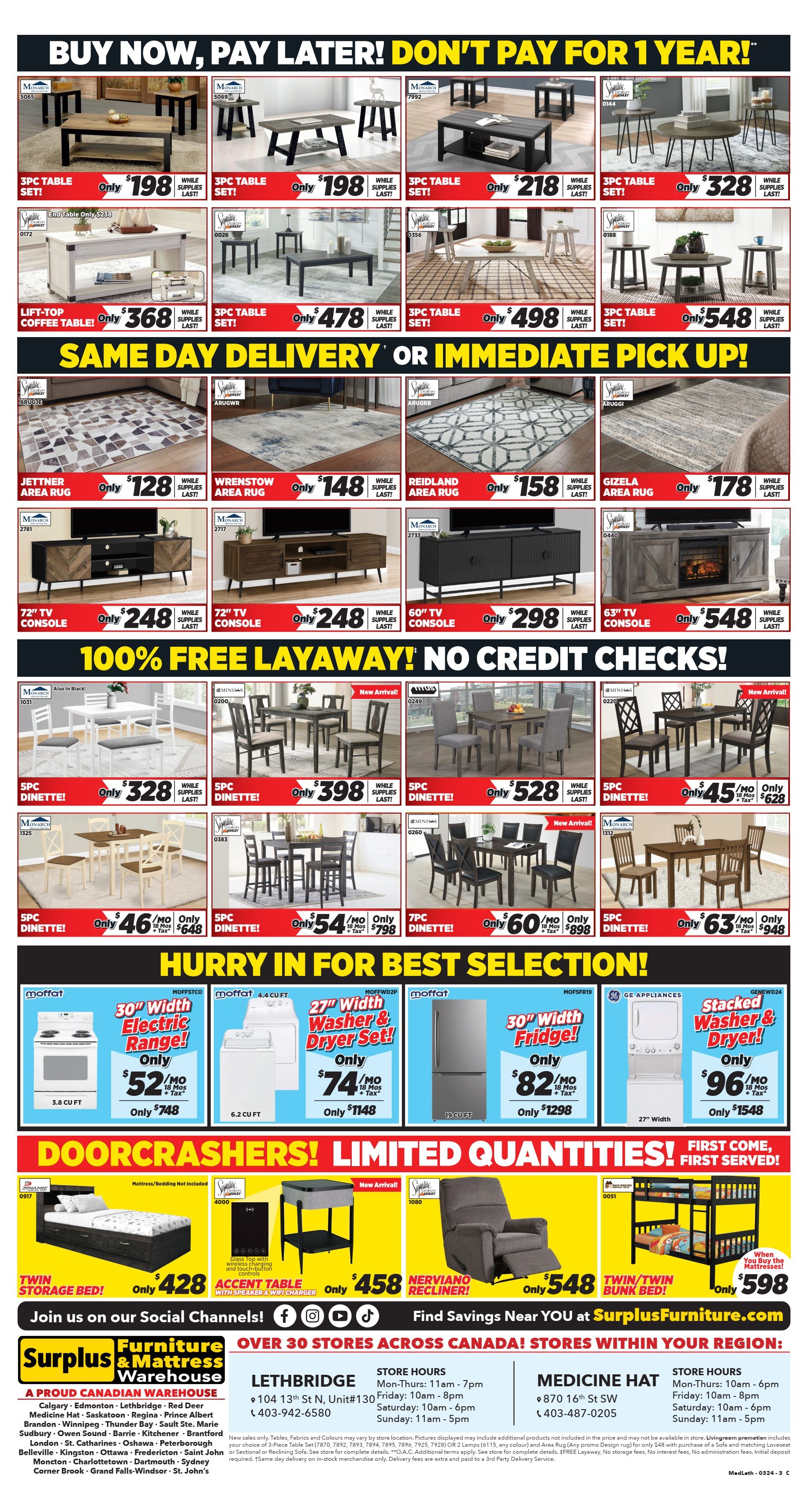 Surplus Furniture & Mattress Warehouse (Medicine Hat, Lethbridge) Flyer March 18 to 31