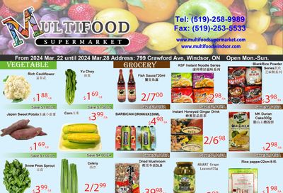 MultiFood Supermarket Flyer March 22 to 28