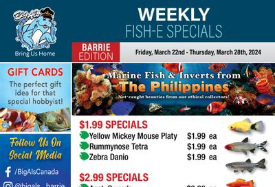 Big Al's (Barrie) Weekly Specials March 22 to 28