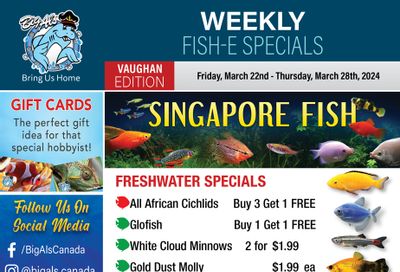 Big Al's (Vaughan) Weekly Specials March 22 to 28