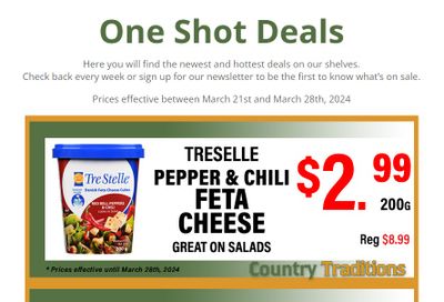 Country Traditions One-Shot Deals Flyer March 21 to 28