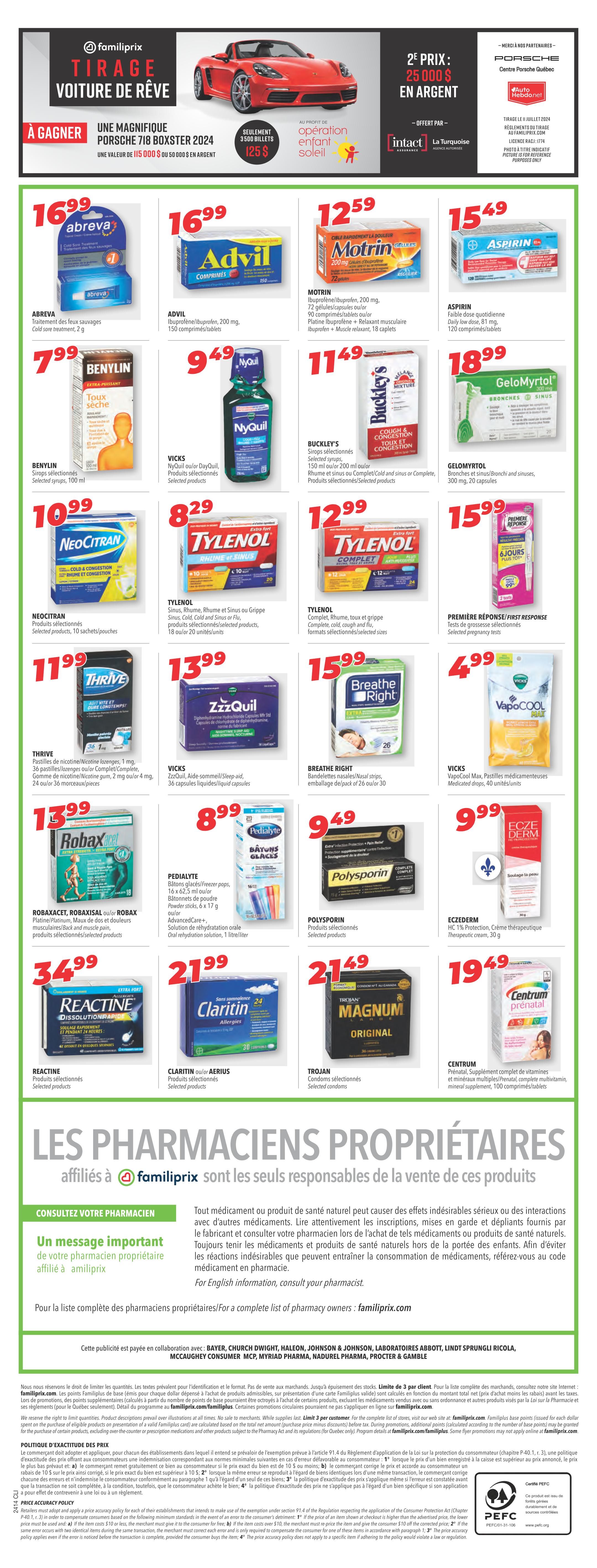 Familiprix Clinique Flyer March 28 to April 3