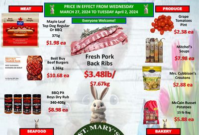 St. Mary's Supermarket Flyer March 27 to April 2