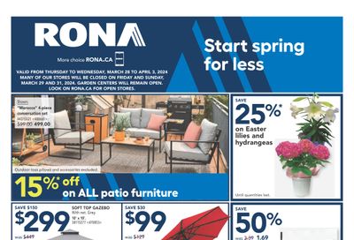 Rona (ON) Flyer March 28 to April 3