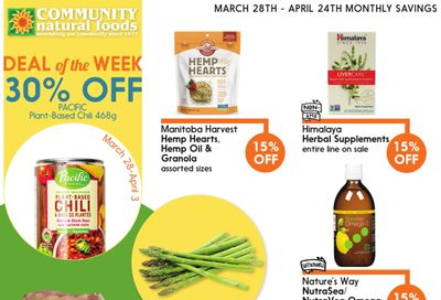 Community Natural Foods Flyer March 28 to April 24