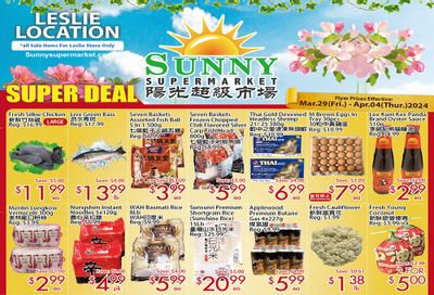 Sunny Supermarket (Leslie) Flyer March 29 to April 4