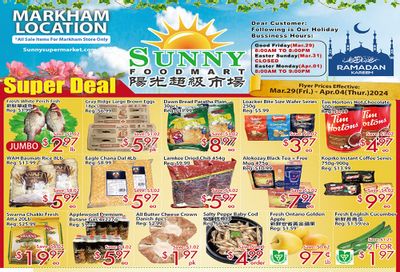 Sunny Foodmart (Markham) Flyer March 29 to April 4