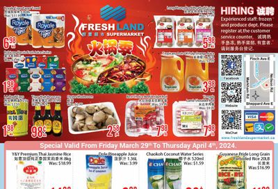 FreshLand Supermarket Flyer March 29 to April 4