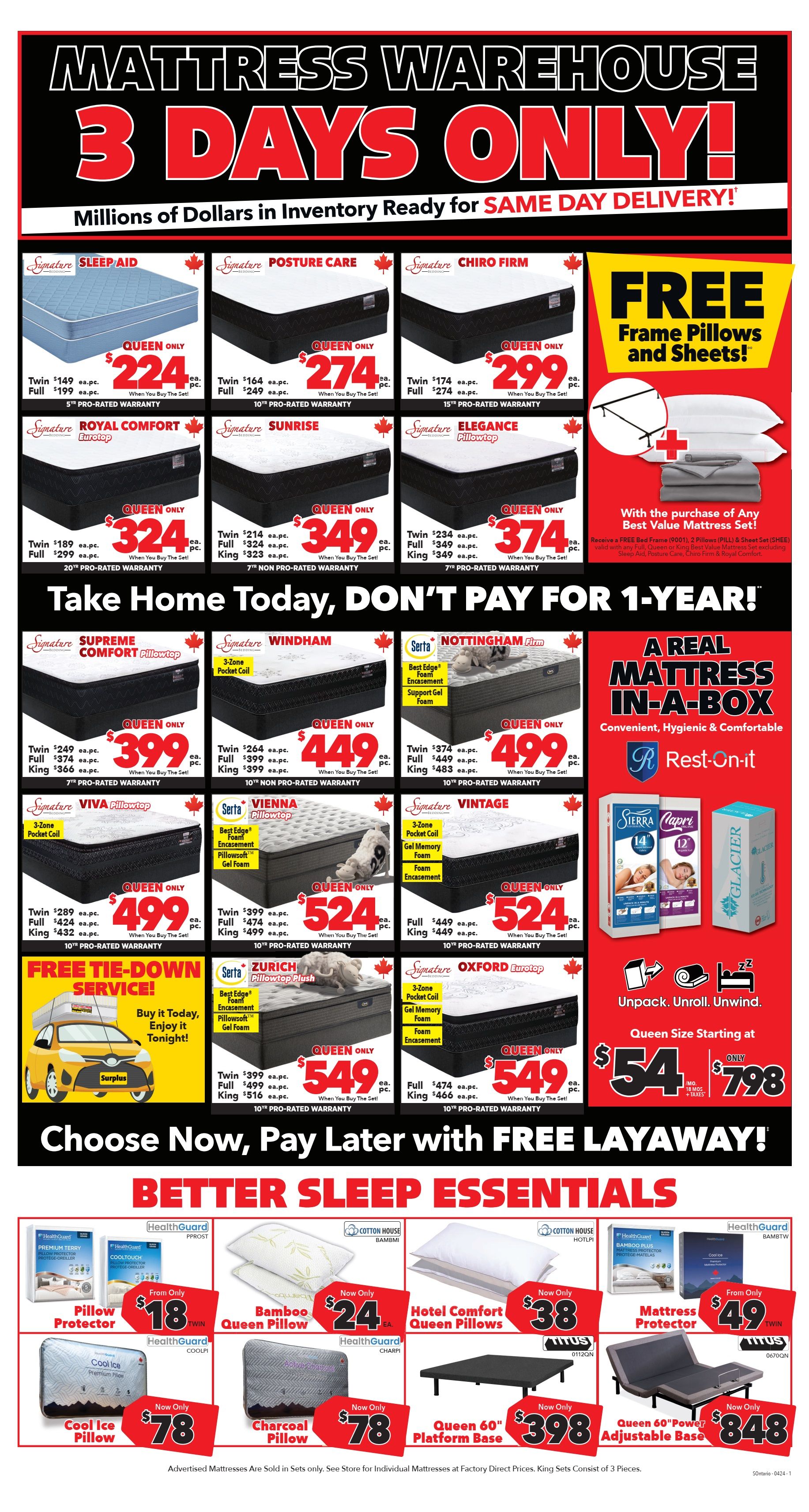 Surplus Furniture & Mattress Warehouse (ON) Flyer April 1 to 7