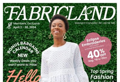 Fabricland (West) Flyer April 2 to 30