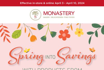Monastery Bakery Flyer April 3 to 10