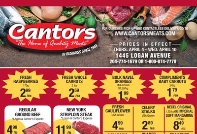 Cantor's Meats Flyer April 4 to 10
